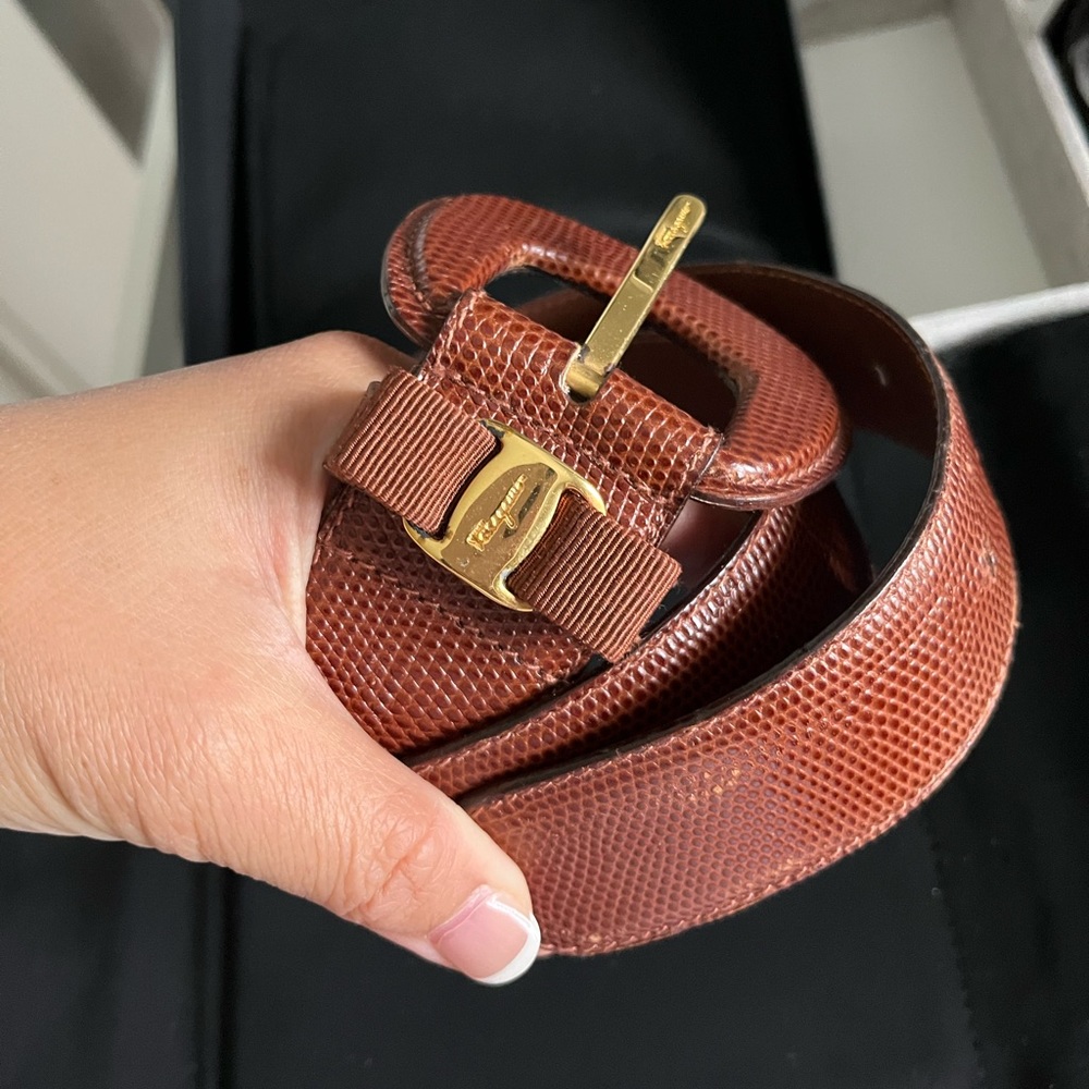 Vintage Ferragamo Leather Belt Size 30 70